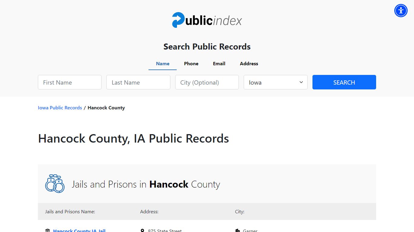 Hancock County, IA Public Court, Arrest and Inmate Records - ThePublicIndex